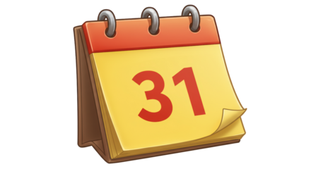 Isolated Calendar with 31st Date