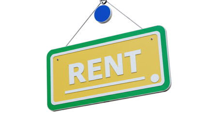 Isolated Rent Sign