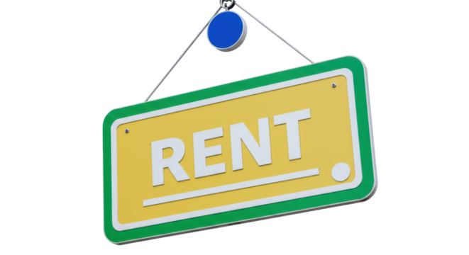 Isolated Rent Sign