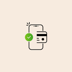 Easy contactless payment icon flat vector design. 01