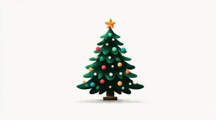 A beautifully decorated Christmas tree with colorful ornaments and a golden star perfect for f