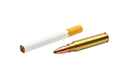 Isolated Cigarette and Bullet