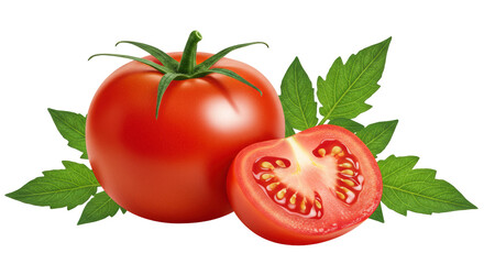 Isolated Tomato with Half Cut