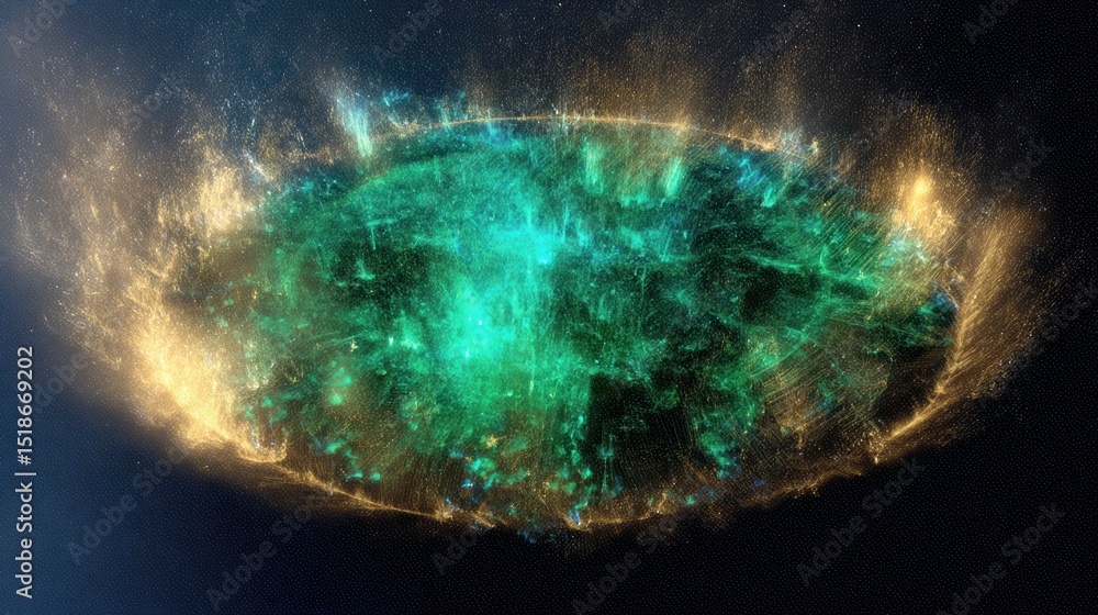 Aufkleber holographic representation of geomagnetic storm displaying celestial energy transformation