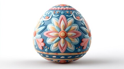 Intricately Decorated Easter Egg with Floral Patterns and Festive Colors for Holiday Celebratio
