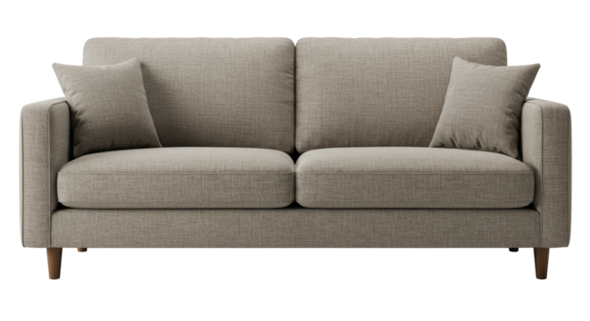 Isolated Modern Sofa with Cushions