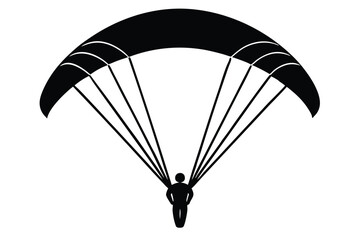 paraglider silhouette on black