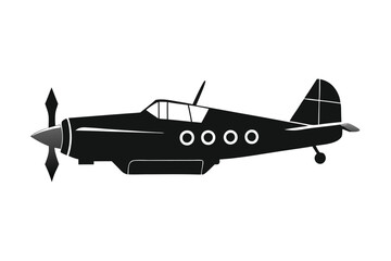 Vector illustration of airplane. Airplane silhouette vector art illustration.