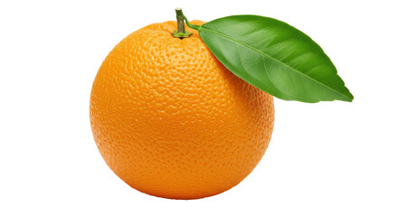 Isolated Fresh Orange with Leaf