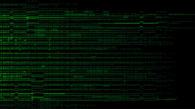 Abstract digital background with a green glitch pixel texture. black backdrop. binary code. data transfer concept. vector illustration. and technology concept. tech or cyber design.