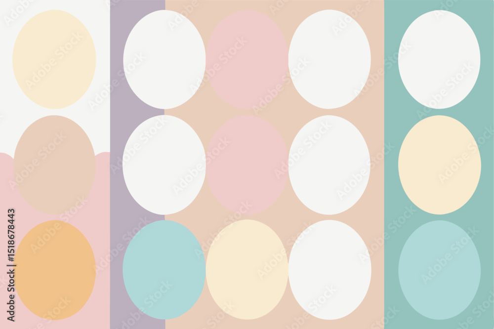Poster abstract design with colorful circular shapes on a transparent background