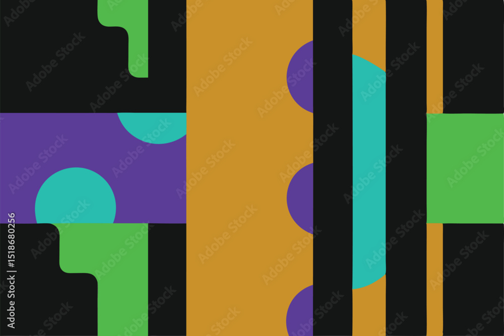 Aufkleber abstract geometric composition with colorful shapes and modern design elements