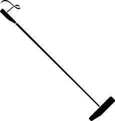 Polo stick silhouette vector