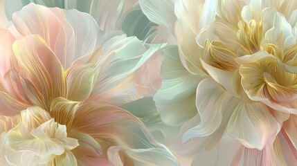 Obraz premium Soft Pastel Floral Design with Light Flowing Petals and Elegant Texture