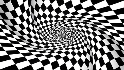 Obraz premium Warped Checkerboard Optical Illusion Background