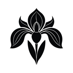 Obraz premium iris flower icon silhouette vector illustration on white background