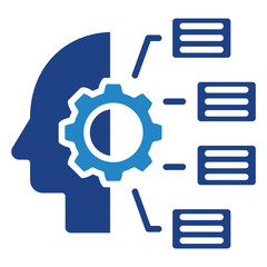 Logic Map mini illustration dual tone color icon, use for research and development, education, industry, UI, UX kit, app and web development, digital or print.