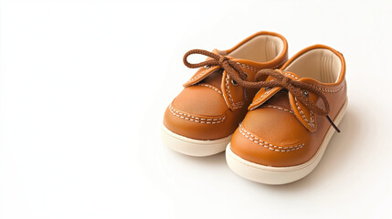A pair of adorable Havan  baby shoes neatly placed on a bright white background, radiating warmth and charm.
