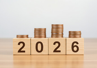 Financial growth forecast for year 2026 investment strategy and future savings planning concept idea
