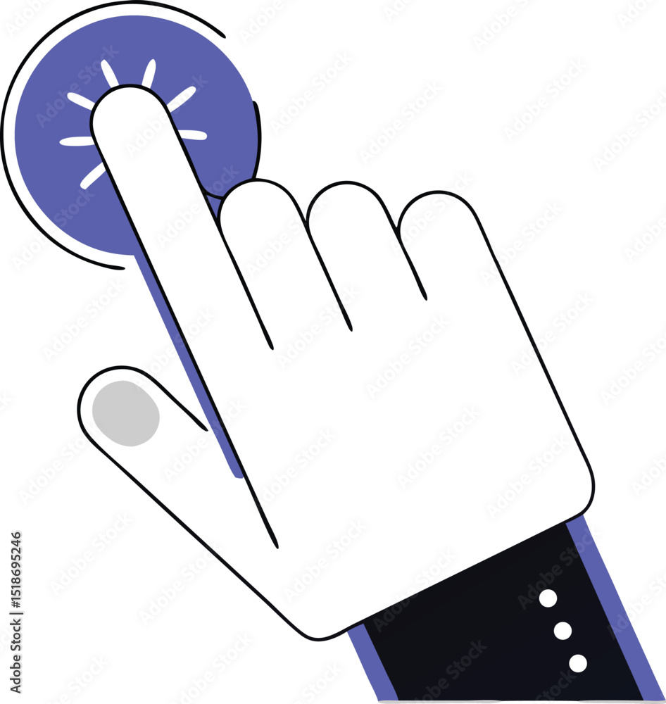Aufkleber modern stylized hand touching digital button icon with transparency effect