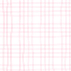 Pink Plaid Gingham Check Hand Drawn Background Pattern Overlay
