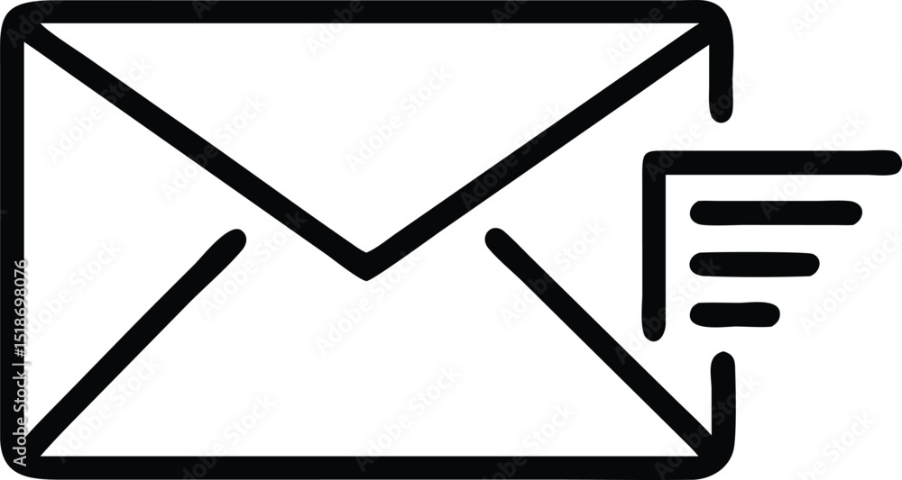 Poster simple black envelope icon vector design with transparency for various applications