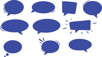 set of colorful speech bubbles