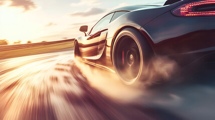 Car racing, speed, details of a racing car