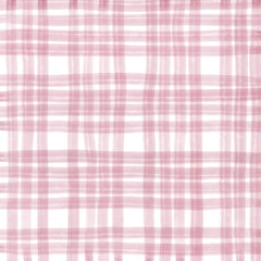 Pink Plaid Gingham Check Hand Drawn Background Pattern Overlay
