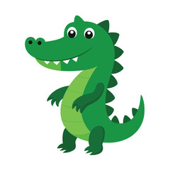 Fototapeta premium Cartoon funny crocodile isolated on white background.