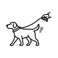 Dog Walking Silhouette Vector Icon