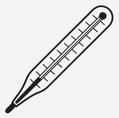 thermometer outline silhouette vector art illustration