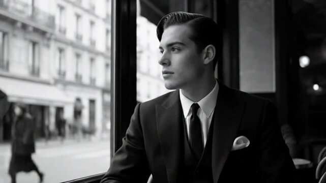 Hombre observando la calle 