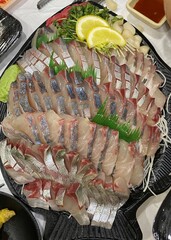 신선한 한국 생선회