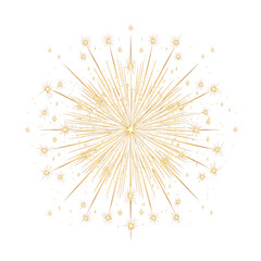 Obraz premium Flash of festive fireworks on transparent background. festive design. golden sparkle effect. design element. Festive lights
