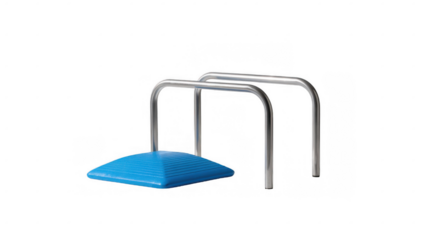 Starting block featuring handrails, isolated on a transparent background, ideal for projects related to sports and swimming pools, emphasizing competition and athletic performance