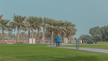 Palms in the MIA Park timelapse, located on one end of the seven kilometers long Corniche in the...