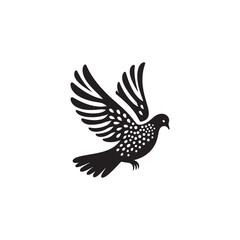 **"Delicate Spotted Dove Vector Silhouette: Peaceful Urban Bird Design Featuring Distinctive Neck Markings, Soft Curves, and Calm Pose in Clean, Minimalist Style for Crafts and Digital Art"**
