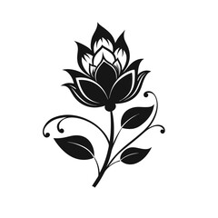 black and white flower elegant flower