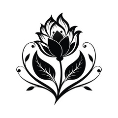 elegant flower silhouette illustration vector 