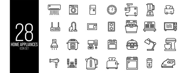 Home Appliances Icon Set – Essential Household Devices