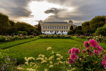 The palace in the park in Paris France