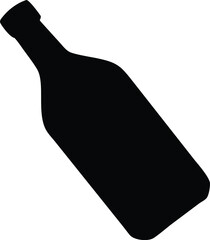 a black silhouette of a bottle of wine is shown