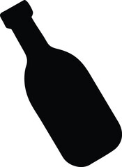 a black silhouette of a bottle of wine is shown