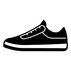 Minimalist sneaker icons, outline and filled styles, side view, modern design, vector illustration