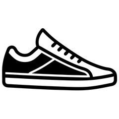 Minimalist sneaker icons, outline and filled styles, side view, modern design, vector illustration