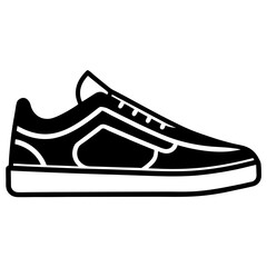 Minimalist sneaker icons, outline and filled styles, side view, modern design, vector illustration