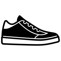 Minimalist sneaker icons, outline and filled styles, side view, modern design, vector illustration