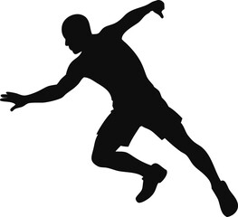 a man parkour silhouette isolated white background