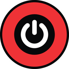Red Power Button Icon Vector – On/Off Symbol Graphic Design